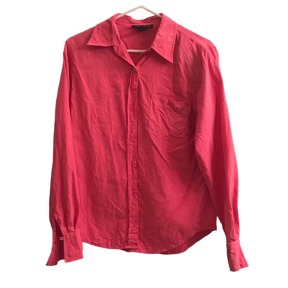 Anne Carson Pink Button Down Shirt Size Medium